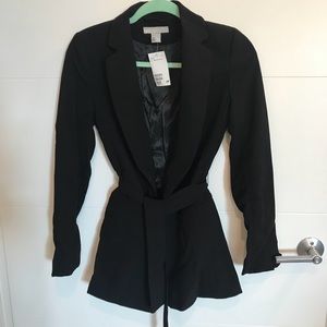 H&M Black Sash-waist Blazer
